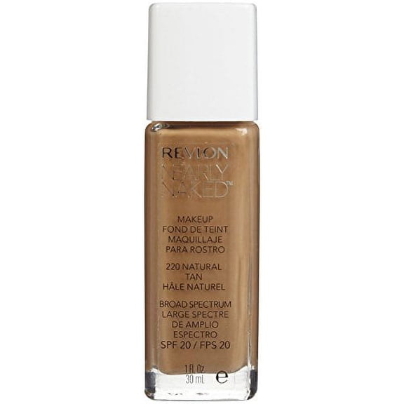 2 Pack Revlon Nearly Naked Liquid Makeup Broad Spectrum SPF 20, Natural Tan, 1 Fluid Ounce