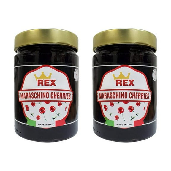 (2 Pack) Rex Italian Gourmet Maraschino Cherries, 14 oz
