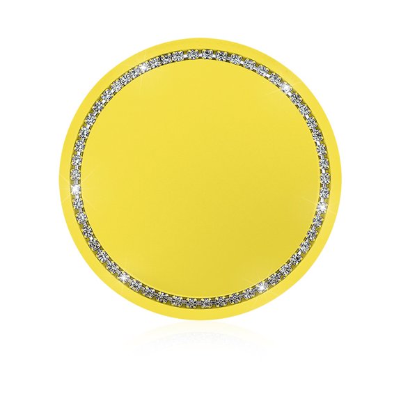 2-Pack Rhinestone Car Cup Holder Coasters, Anti-Slip Silicone Drink Mat with Bling Diamond Rim