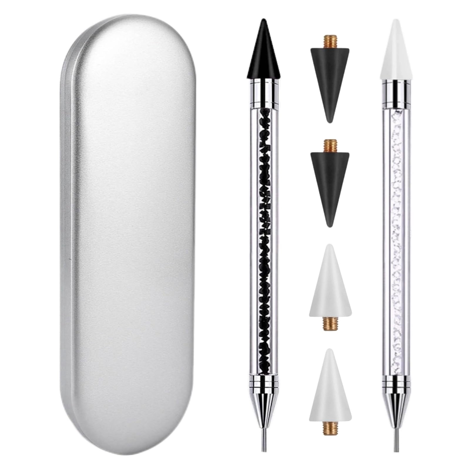 2 Pack Rhinestone Picker MMF7 Tool with 4 Wax Tips, Wax Pencil for Nail