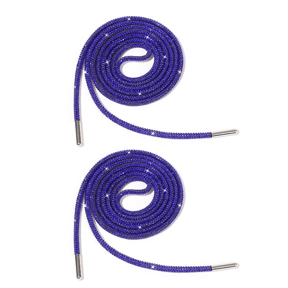 2 Pack Rhinestones Shoelaces 140cm Glittering Round Laces Shining Crystal Shoe Lace Strings Drawstring Cords Replacement