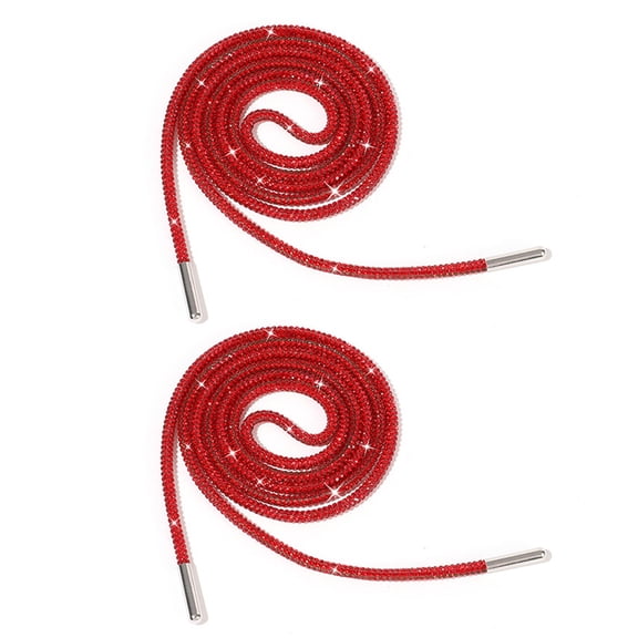 2 Pack Rhinestones Shoelaces 140cm Glittering Round Laces Shining Crystal Shoe Lace Strings Drawstring Cords Replacement