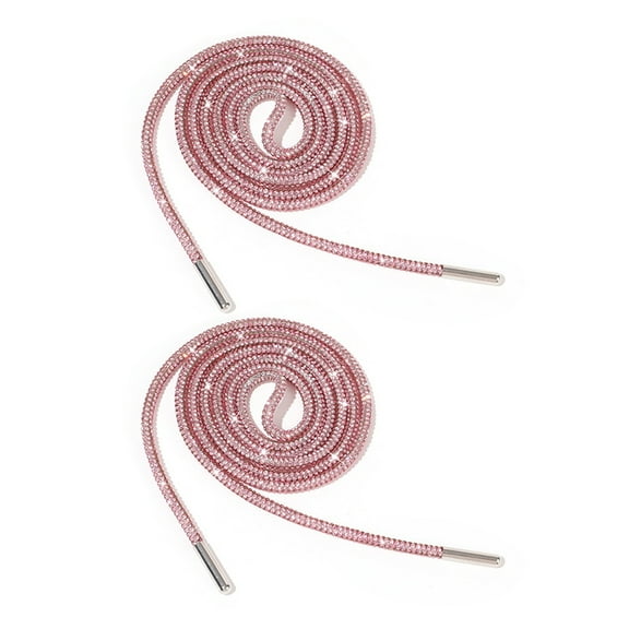 2 Pack Rhinestones Shoelaces 140cm Glittering Round Laces Shining Crystal Shoe Lace Strings Drawstring Cords Replacement