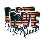 2 Pack Rhode Island Love State Magnets - RI State USA Flag - Choose from 50 States - 5" On Longest Side - Premium Magnet - for Cars, Refrigerators, Toolboxes, Lockers - Made in USA - MAG1445