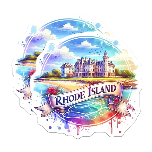 (2 Pack) Rhode Island Magnets - Travel Souvenir - Coastal Decor - State Pride Collectible - 5" On Longest Side - for Cars, Fridges, Toolboxes - Made in USA - MAG6800