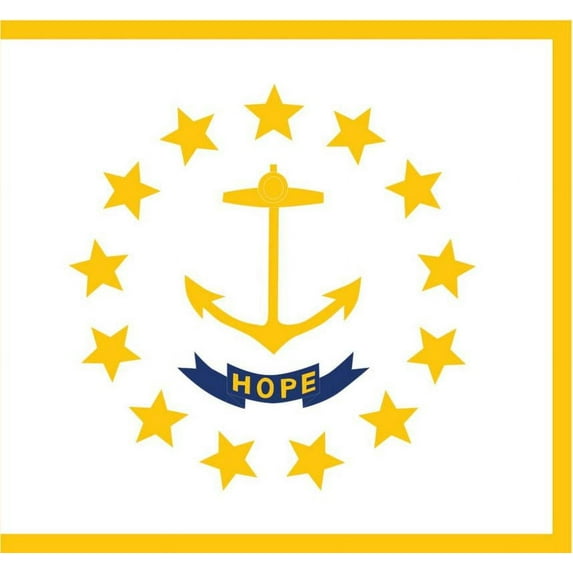 2-Pack Rhode Island State Flag Decal Sticker | 5-Inches By 3-Inches | Laminated Vinyl Decal | PDS345