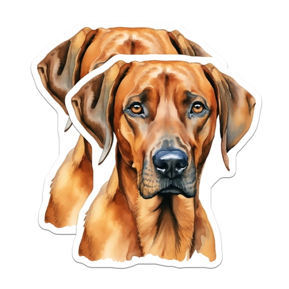 (2 Pack) Rhodesian Ridgeback Magnets - Watercolor Dog Art - Pet Lover Refrigerator Decor - Dog Mom Dad Home - 5 Inches On Longest Side - Thick Durable Magnet - Made in USA - MAG25515