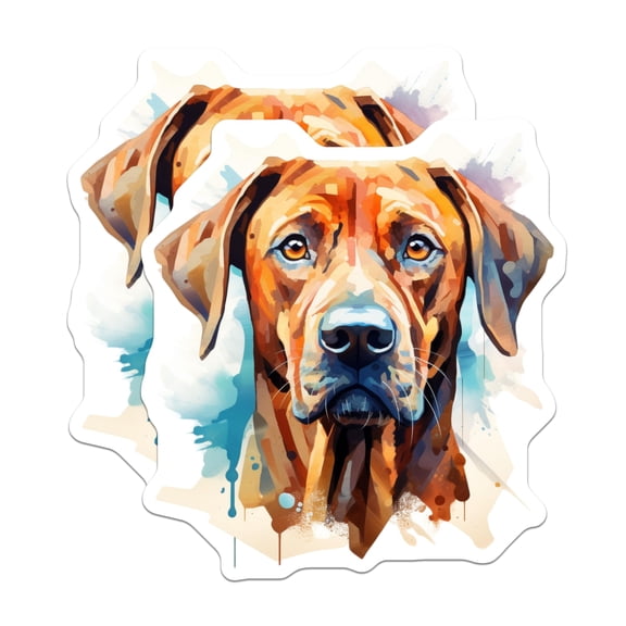 (2 Pack) Rhodesian Ridgeback Magnets - Watercolor Dog Portrait Art - Dog Mom Kitchen Decor - Animal Lover Refrigerator - 5 Inches On Longest Side - Thick Durable Magnet - Made in USA - MAG28331