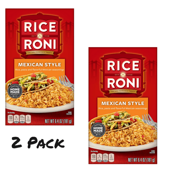 ( 2 Pack ) Rice-A-Roni Rice & Pasta Mix, Mexican Style, 6.4 oz Box