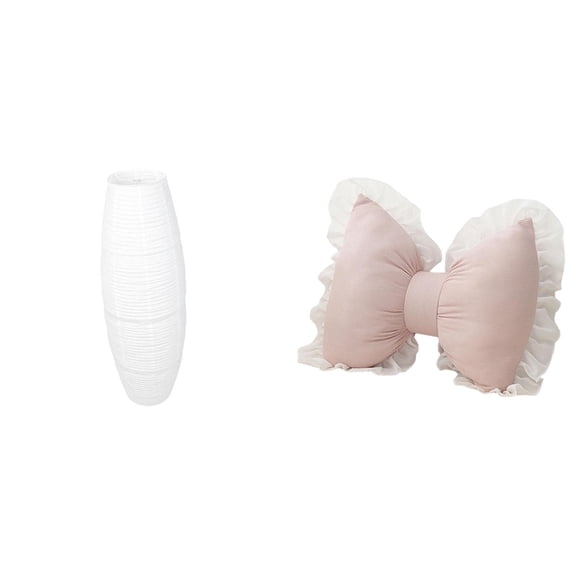 2 Pack Rice Paper Lamp Shade Bowknot Pillow Light Accessories with Modern Simple Design for Living Room Hotel