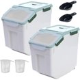 thumbnail image 1 of Large Flour Storage Container Bin 50lb, 2Pack Airtight Rice Storage Containers with Wheels Seal Locking Lid, BPA Free with Measuring Cup&Scoop for Flour, Rice, Grain(Blue), 1 of 13