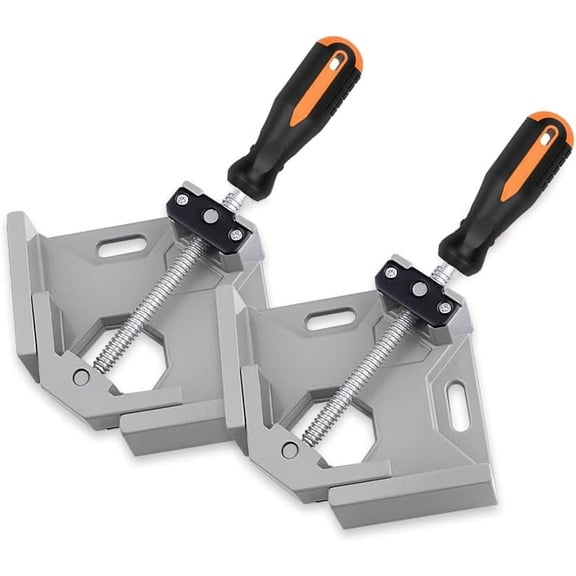 2 Pack Right Angle Clamp - 90 Clamps for Woodworking, Single Handle Alloy Corner Clamp with Adjustable Swing Jaw for Welding, -Working, Drilling, Crafting Project