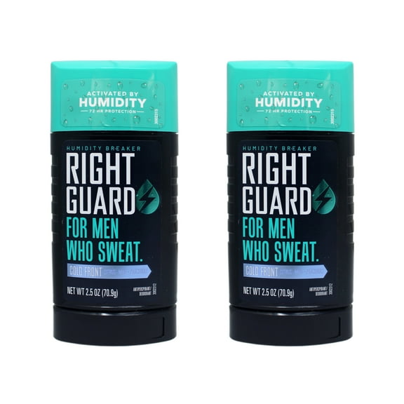 2 Pack - Right Guard Humidity Breaker Antiperspirant & Deodorant for Men, Invisible Solid, 72HR Odor Control, Cold Front Scent, 2.5 OZ