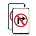 thumbnail image 1 of (2 Pack) No Right Turn (Graphic Only) | 18" X 24" Heavy-Gauge Aluminum Sign | Rust Free Aluminum, Weather Resistant, Waterproof, Fade Resistant, 2 Pre-drilled Holes, 1 of 4