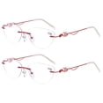 thumbnail image 1 of 2 Pack Rimless Blue Blocking Reading Glasses Invisible Bifocals Cat Eye Readers, 1 of 3