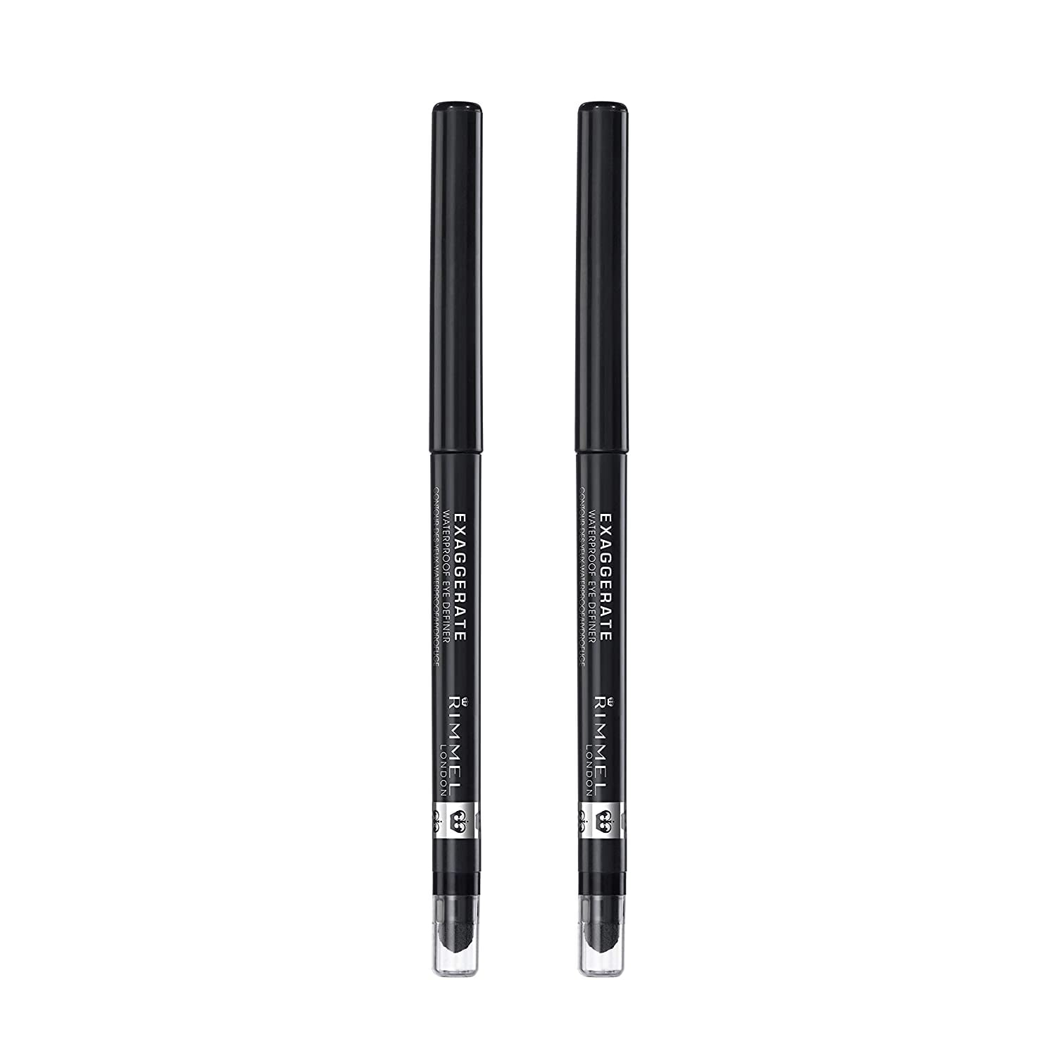 (2-Pack) Rimmel Exaggerate Waterproof Eye Definer, Noir 261, 0.01 oz