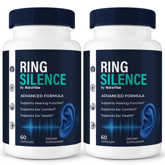 (2 Pack) Ring Silence Capsules Original Formula with a Natural Blend to Support Ear Health, Hearing Comfort & Auditory Balance | Clean and Gentle, Easy-to-Take Daily Pills (120 Capsules)