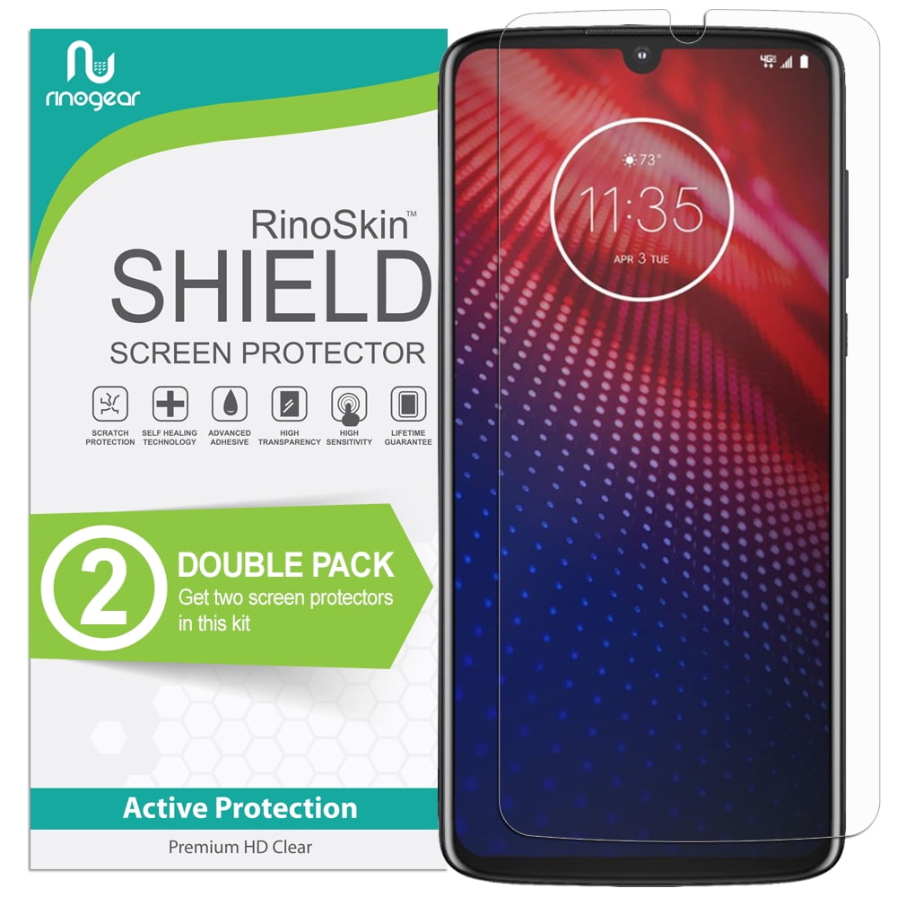 2 Pack RinoGear Screen Protector for Moto Z4 Case Friendly