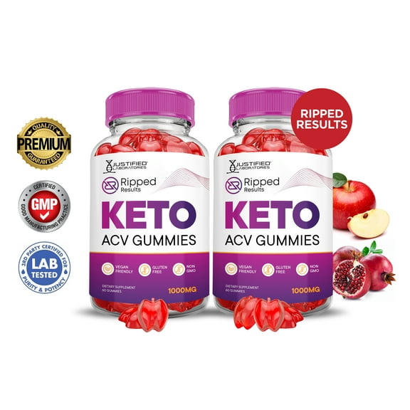 (2 Pack) Ripped Results Keto ACV Gummies 1000MG Dietary Supplement 120 Gummys