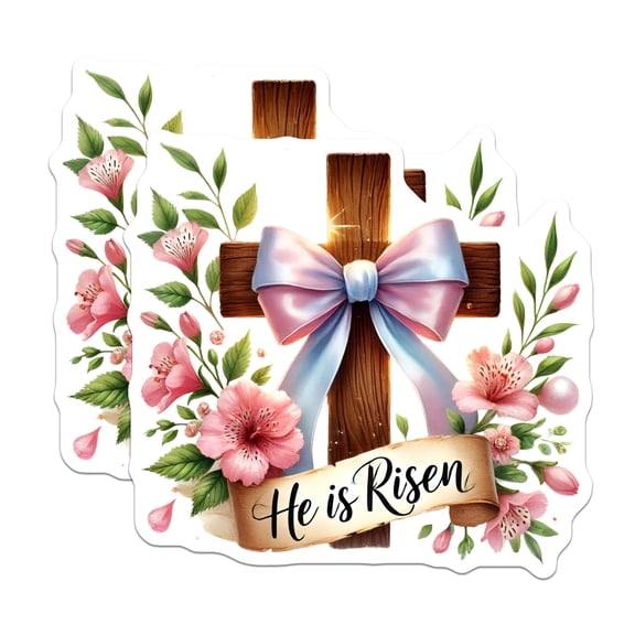 (2 Pack) He is Risen Magnets - Inspirational Home Decor - Christian Motivational Magnets - 5" On Longest Side - for Cars, Fridges, Toolboxes - Made in USA - MAG6063