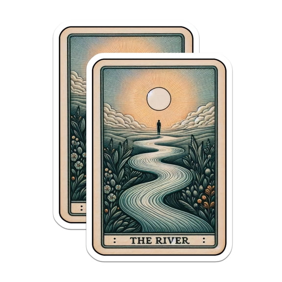 (2 Pack) The River Journey Magnets - Flowing Path Spiritual Art - Nature Contemplation Decor - 5 Inches On Longest Side - Thick Durable Magnet - Made in USA - MAG21496