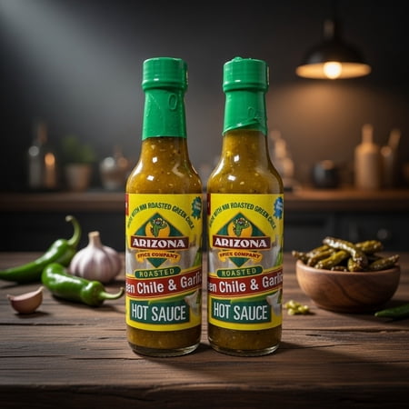 Hatch Roasted Green Chile and Garlic Hot Sauce, 2 Pack