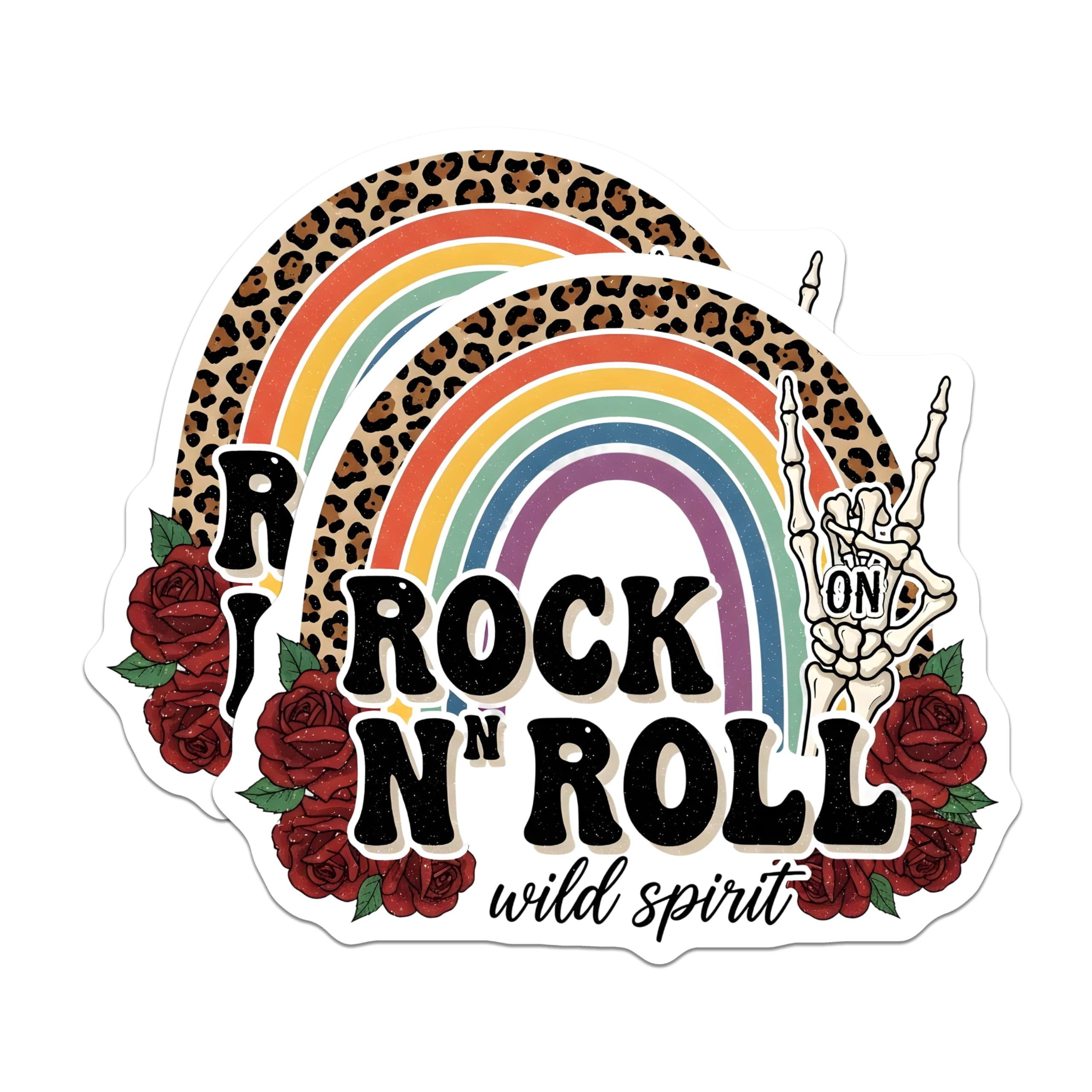 (2 Pack) Rock and Roll Stickers - Wild Spirit Sticker - Rainbow ...
