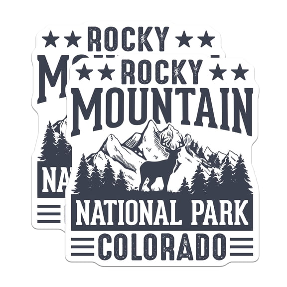 (2 Pack) Rocky Mountain National Park Magnets - Colorado Travel Souvenir - Mountain Elk Wildlife Decor - 5 Inches On Longest Side - Thick Durable Magnet - Made in USA - MAG19102
