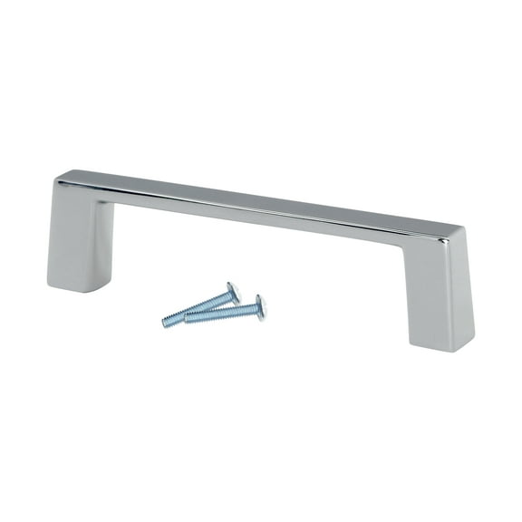 2 Pack Rok Sleek Square Style 3" (76.2mm) Inch Center To Center, Overall Length 3-3/8" Chrome, Cabinet Hardware Pull/Handle