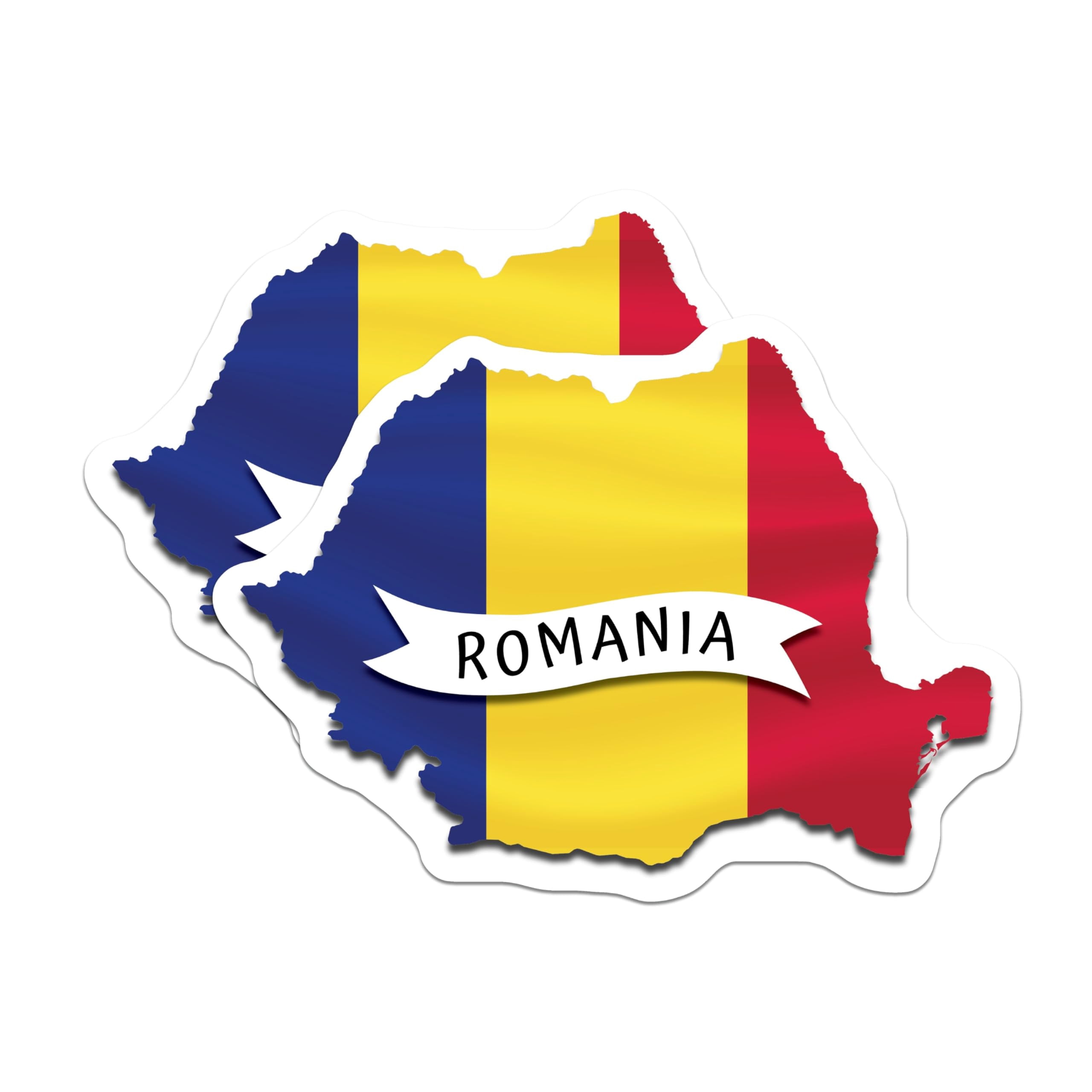 (2 Pack) Romania Flag Stickers - Romanian Pride - Map of Romania - 5 ...