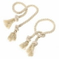 thumbnail image 1 of 2 Pack Rope Curtain Tiebacks, Natural Cotton Curtain Holdbacks, Outdoor Curtain Tiebacks for Patio Gazebo Pergola Cabana, Decorative Curtain Tie for Rustic Farmhouse Village Theme, Beige, 1 of 8