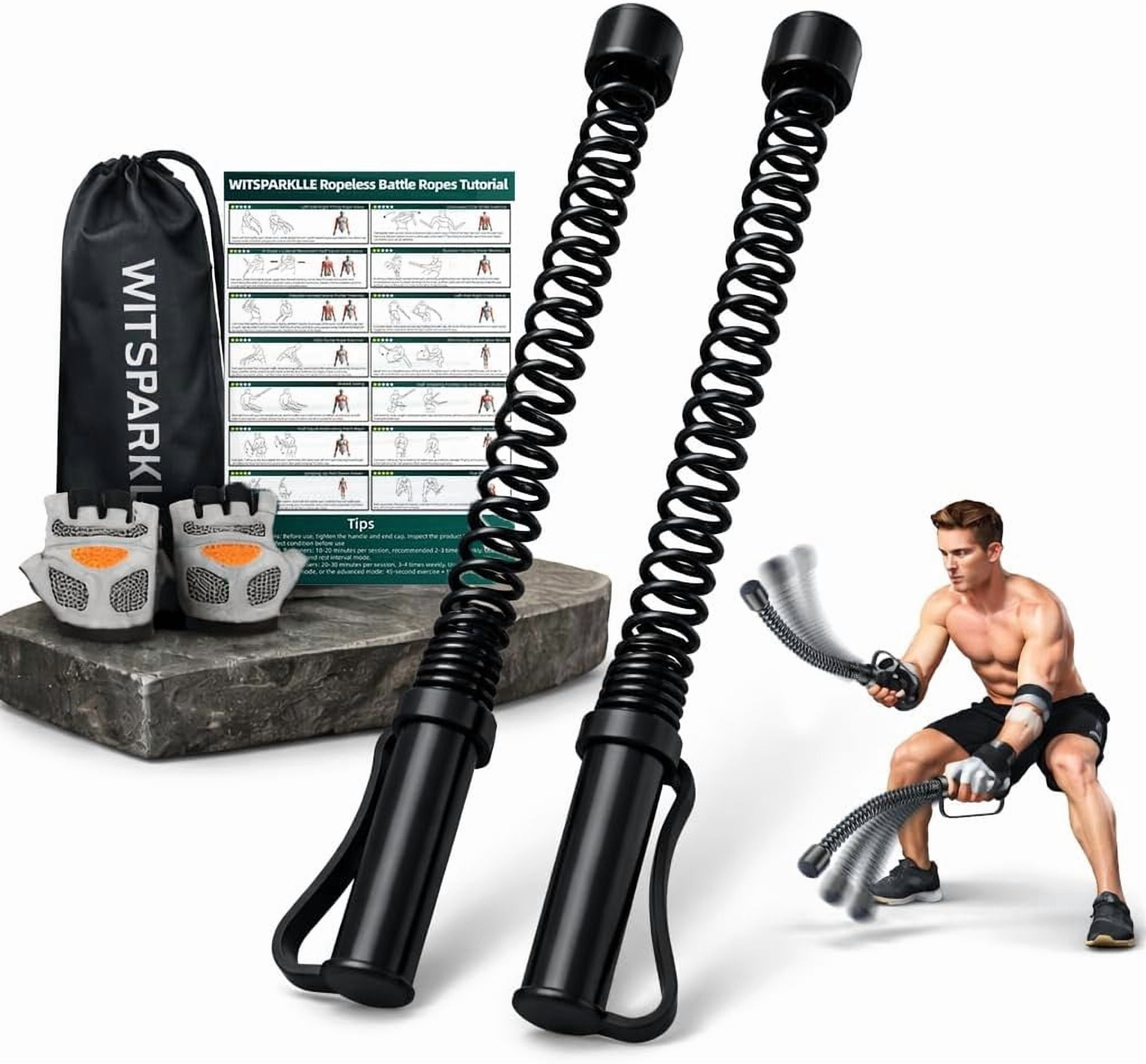 Toy Sack Tutorial 2 Pack Ropeless Battle Ropes for Home Gym, Portable Cordless Workout ...