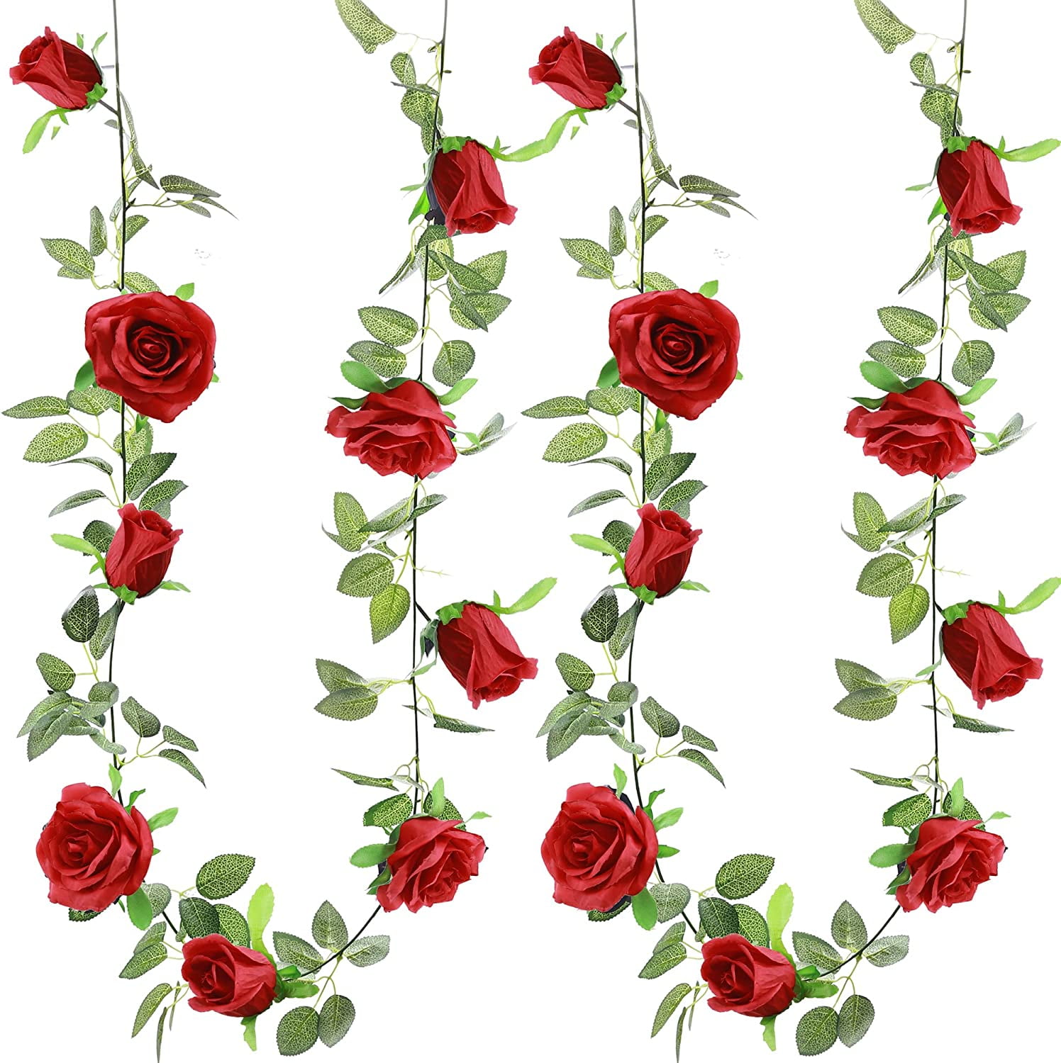 2 Pack Rose Flower Garland Artificial Flower Hanging Vines Banners