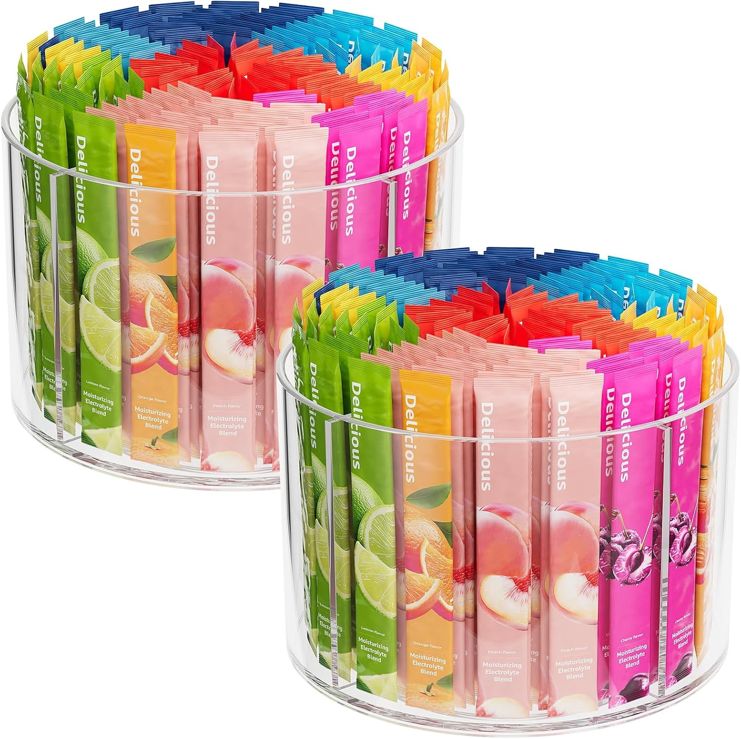 2-Pack Rotating Drink Mix Organizer, Spinning Drink Packet Holder ...