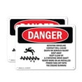 thumbnail image 1 of (2 Pack) Rotating Driveline Contact Cause Death OSHA Danger Sign 24 Inch X 18 Inch Plastic Sign, Weather Resistant, UV Protected for Workplace, Business, and Construction Site, Made in, 1 of 8