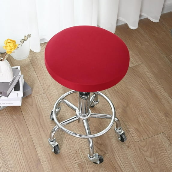 2 Pack Round Bar Stool Cover Stretch Removable Elastic Chair Pad Protector for Home Office