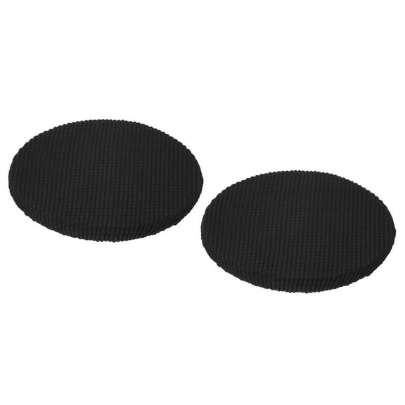 2 Pack Round Bar Stool Covers Dia.11"-16", Non-slip Round Seat Cushions for Chairs Stool Slipcovers Black