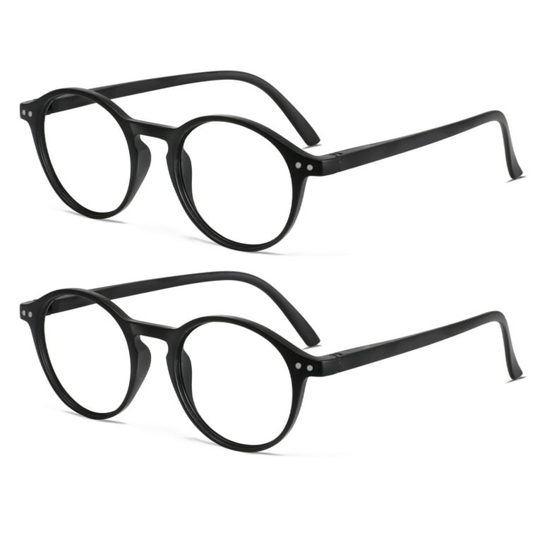 Pack Round Blue Light Blocking Reading Glasses Resin Computer