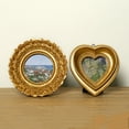 thumbnail image 1 of 2 Pack Round and Heart-Shaped Vintage Picture Frame  with Real Glass Front, Ornate Antique Retro Photo Frame, Wall or Table Top Photo Display, Vintage Decor, Gallery, Gift Idea, 1 of 7