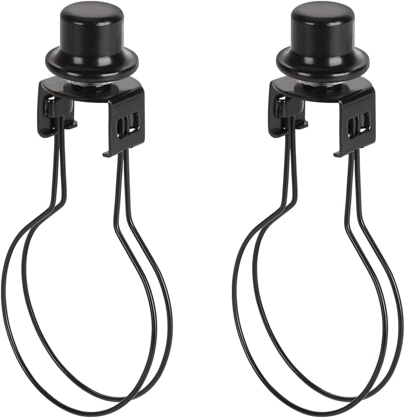 2-Pack Lamp Shade Clip Adapters With Finial – Round Black Fitter For Table/Floor Lamps 5 thumbnail image