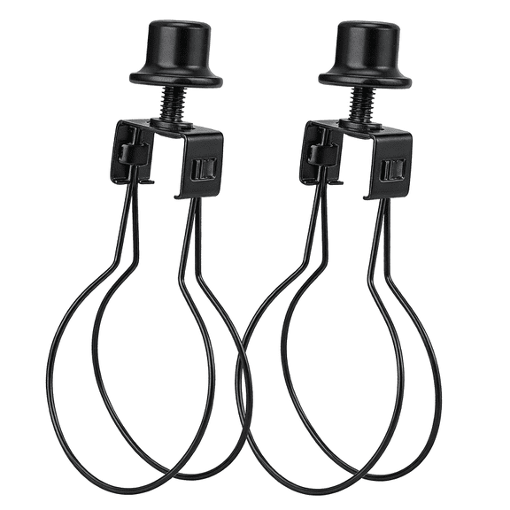 Lamp Shade Adapter, Clip on Lamp Shade, SWAIFDEE 2 Pack Small Lamp Shades Clip On Bulb Attaching Finial Top Bracket Holder Support Fitter Parts Converter lamp harp adapter for shade