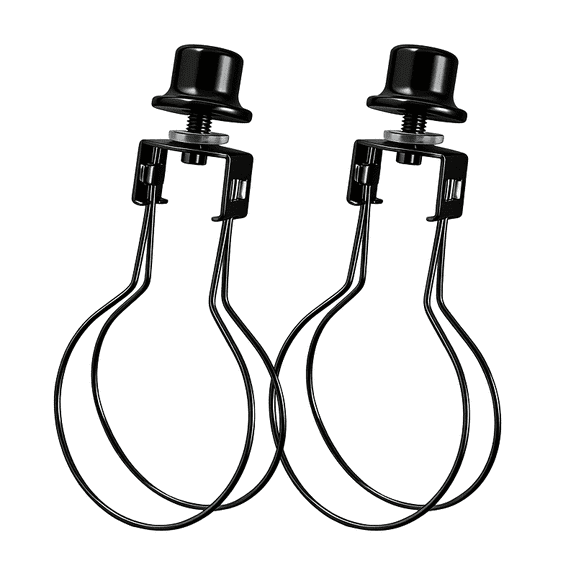Lamp Shade Adapter, Clip on Lamp Shade, AEELLEEA 2 Pack Small Lamp Shades Clip On Bulb Attaching Finial Top Bracket Holder Support Fitter Parts Converter lamp harp adapter for shade