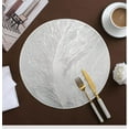 thumbnail image 1 of 2 Pack Round Pressed Vinyl Placemats, PVC Table Mats for Holiday Wedding Dinner Table Decoration, 15 Inch (Rosegold), 1 of 3