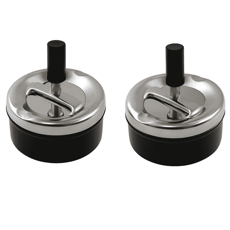 cigarette press 2-Pack Push-Down Spinning Ashtray – Metal Press-Lid Cigarette Ash Holder, Black cigarette press 2-Pack Push-Down Spinning Ashtray – Metal Press-Lid Cigarette Ash Holder, Black