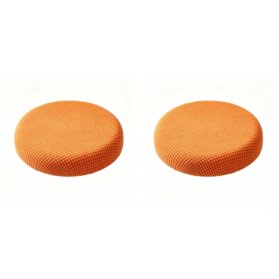 2-Pack Round Stool Covers with Non-Slip Bottom, Stretch Elastic Edge Seat Protectors for Kitchen and Home Decor, Washable Soft Polyester Cushion for 11.8-13.8 Inch Diameter Stools, by Cosmug