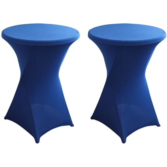 2 Pack Round Table Cover for Cocktail Table, Stretchable Fitted Highboy Tablecloth, Wrinkle-Resistant Elastic Table Cover for Party, Wedding and Event