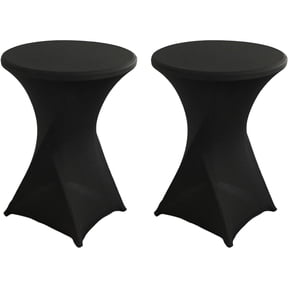2 Pack Round Table Cover for Cocktail Table, Stretchable Fitted Highboy Tablecloth, Wrinkle-Resistant Elastic Table Cover for Party, Wedding and Event