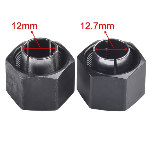 2-Pack Router Collet Set, 12 Mm And 12.7 Mm Metal Collets For DW616,For DW618,For DW621K,For DW616M, 1617, 1618, 1613, 1619EVS,For MRC23EVSK,For MRF23EVS