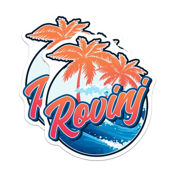 (2 Pack) Rovinj Croatia Stickers - Travel Souvenir - Coastal Town Decal - 5" On Longest Side - Sticks to Smooth Flat Surfaces - Made in USA - BMCS18794