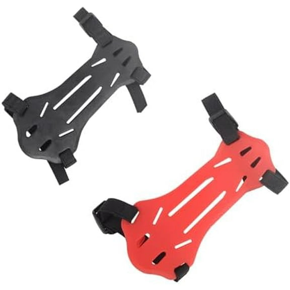 2 Pack Rubber Archery Arm Guard Youth Forearm Protector Adjustable 2 Straps Buckles for Kids & Youth Shooting Practice